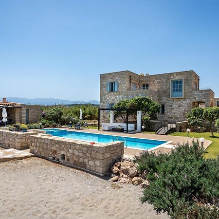 Beachfront Villa Turquoise With Private Pool, Bbq And Ping Pong Table Ханья Экстерьер фото